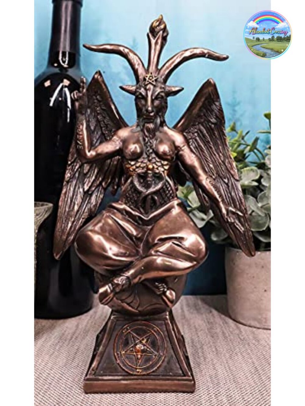 Sabbatic Goat Baphomet Statue Solve Coagula Idol Figurine Cold Cast Polyresin
